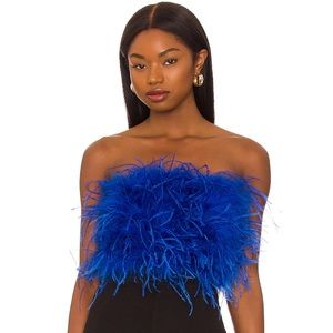 LaMarque Cobalt Blue feather top